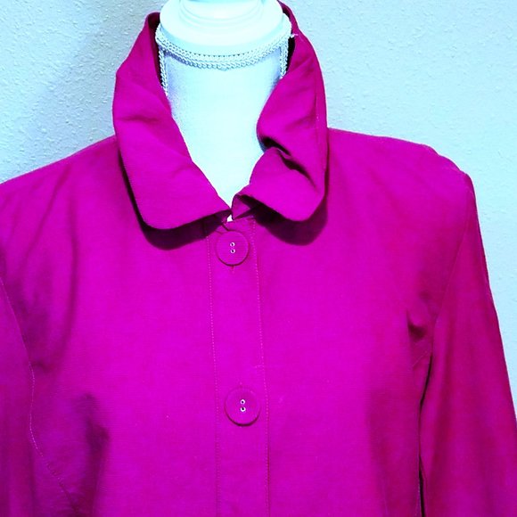 Chico’s Raspberry Fuchsia Button Front Lightweight Jacket - Picture 1 of 5
